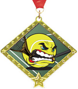 Tennis Diamond Star Insert Medal