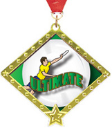 Ultimate Frisbee Diamond Star Insert Medal [2.75 inch]