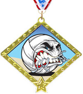 Volleyball Diamond Star Insert Medal [2.75 inch]