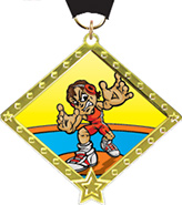 Wrestling Diamond Star Insert Medal