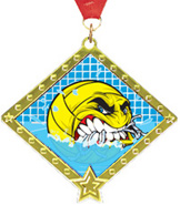 Water Polo Diamond Star Insert Medal [2.75 inch]