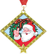 Christmas Diamond Star Insert Medal [2.75 inch]