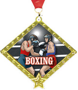 Boxing Diamond Star Insert Medal