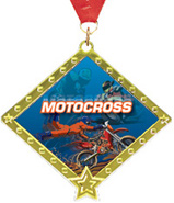 Motorcycle Diamond Star Insert Medal