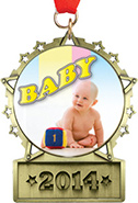 Front Facing Plate Star Insert Medal