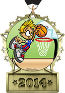Front Facing Plate Star Insert Medal