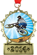 Front Facing Plate Star Insert Medal