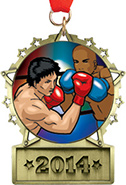 Front Facing Plate Star Insert Medal