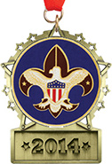 Front Facing Plate Star Insert Medal [3.25 inch]