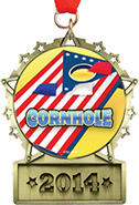 Front Facing Plate Star Insert Medal