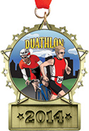 Front Facing Plate Star Insert Medal