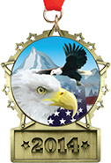 Front Facing Plate Star Insert Medal