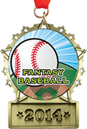 Front Facing Plate Star Insert Medal
