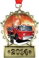 Front Facing Plate Star Insert Medal