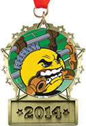 Front Facing Plate Star Insert Medal