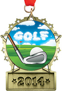 Front Facing Plate Star Insert Medal