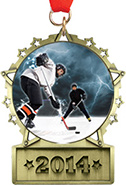 Front Facing Plate Star Insert Medal