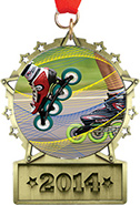 Front Facing Plate Star Insert Medal [3.25 inch]