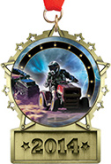 Front Facing Plate Star Insert Medal
