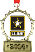 Front Facing Plate Star Insert Medal [3.25 inch]