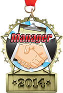 Front Facing Plate Star Insert Medal