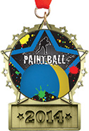Front Facing Plate Star Insert Medal