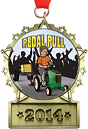 Front Facing Plate Star Insert Medal