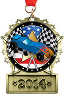 Front Facing Plate Star Insert Medal [3.25 inch]
