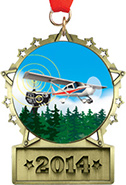 Front Facing Plate Star Insert Medal