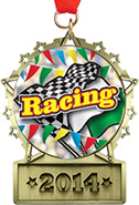Front Facing Plate Star Insert Medal