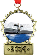Front Facing Plate Star Insert Medal