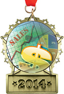 Front Facing Plate Star Insert Medal