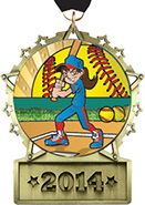 Front Facing Plate Star Insert Medal