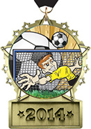 Front Facing Plate Star Insert Medal