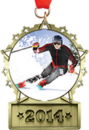 Front Facing Plate Star Insert Medal