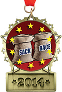 Front Facing Plate Star Insert Medal