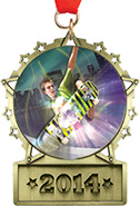 Front Facing Plate Star Insert Medal