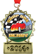 Front Facing Plate Star Insert Medal [3.25 inch]