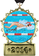 Front Facing Plate Star Insert Medal