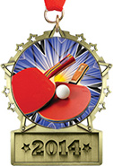 Front Facing Plate Star Insert Medal