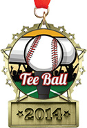 Front Facing Plate Star Insert Medal
