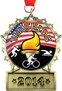 Front Facing Plate Star Insert Medal