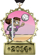 Front Facing Plate Star Insert Medal