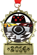 Front Facing Plate Star Insert Medal