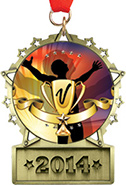 Front Facing Plate Star Insert Medal