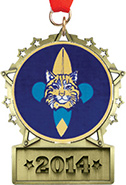 Front Facing Plate Star Insert Medal