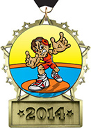 Front Facing Plate Star Insert Medal [3.25 inch]