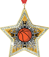 Star-Shaped Sparkle Insert Medal