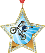 Star-Shaped Sparkle Insert Medal