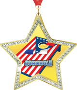 Star-Shaped Sparkle Insert Medal